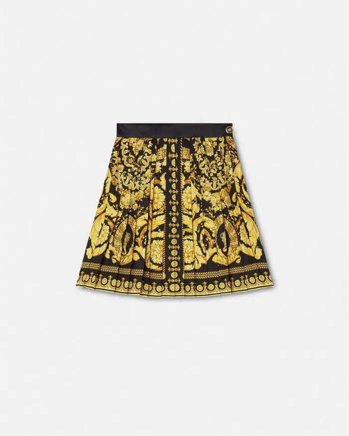 Versace Skirts Barocco Pleated Skirt Blackprint 8211 Women
