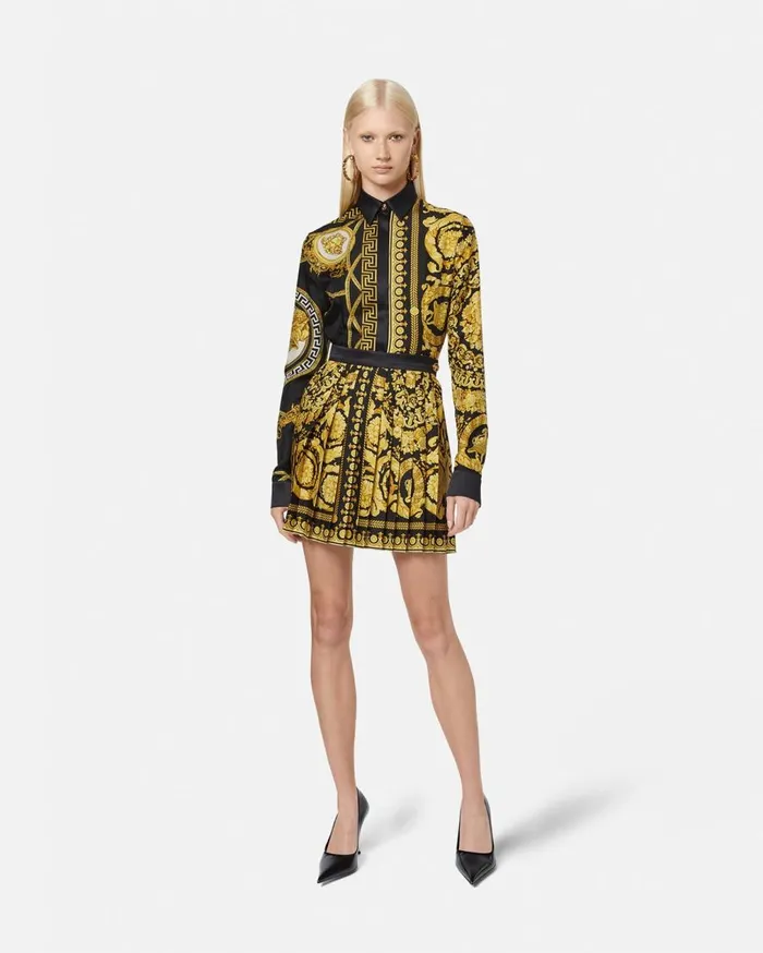 Versace Skirts Barocco Pleated Skirt Blackprint 8211 Women Versace Skirts Barocco Pleated Skirt Blackprint 8211 Women