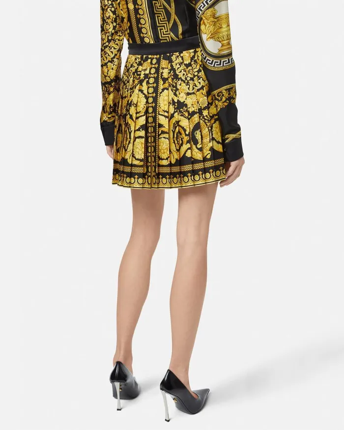 Versace Skirts Barocco Pleated Skirt Blackprint 8211 Women Versace Skirts Barocco Pleated Skirt Blackprint 8211 Women