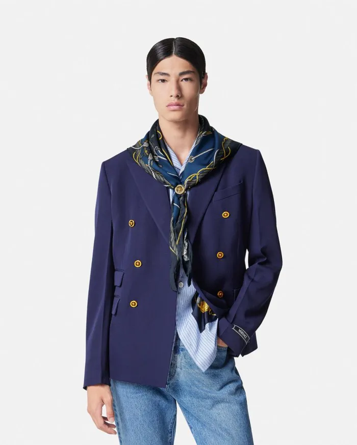 Versace Soft Accessories Versace Nautical Triangle Silk Foulard Blueprint 8211 Men Versace Soft Accessories Versace Nautical Triangle Silk Foulard Blueprint 8211 Men