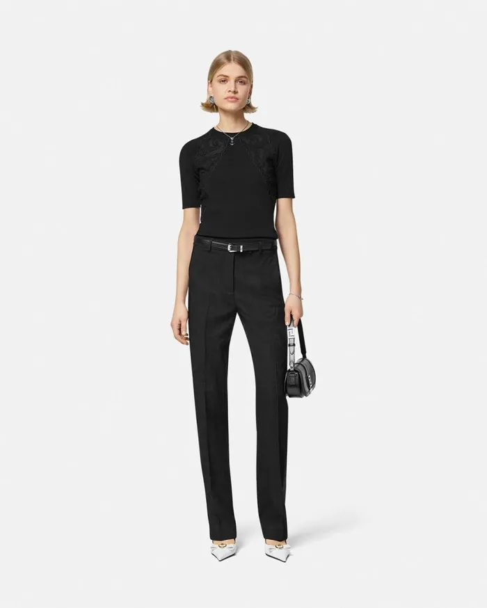 Versace Suits Barocco Jacquard Tuxedo Pants Black 8211 Women Versace Suits Barocco Jacquard Tuxedo Pants Black 8211 Women
