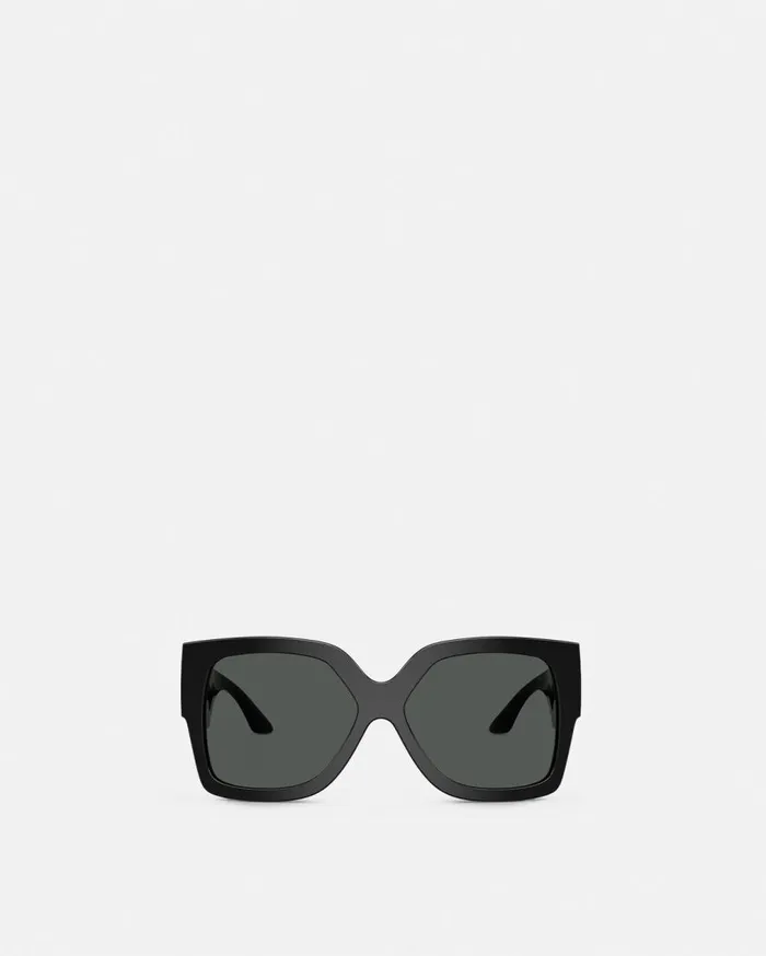 Versace Sunglasses Greca Sunglasses Blacksilver 8211 Women Versace Sunglasses Greca Sunglasses Blacksilver 8211 Women