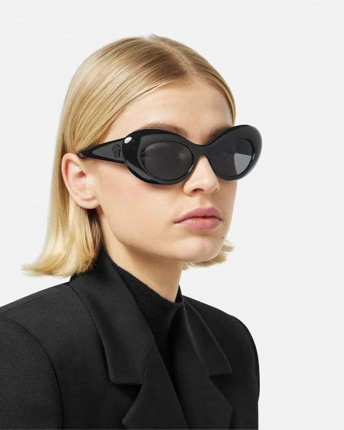 Versace Sunglasses Maxi La Medusa Oval Sunglasses Black 8211 Women Versace Sunglasses Maxi La Medusa Oval Sunglasses Black 8211 Women