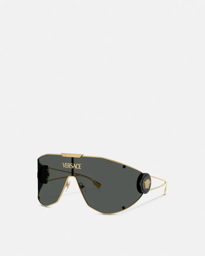 Versace Sunglasses Medusa Man Irregular Sunglasses Blackgold 8211 Men