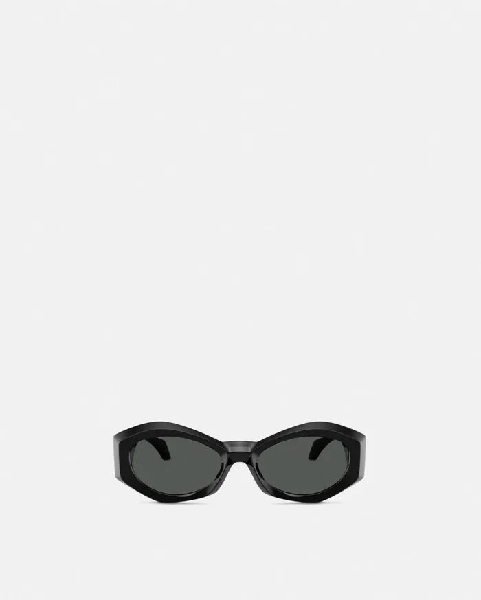 Versace Sunglasses Medusa Plaque Irregular Sunglasses Black 8211 Women Versace Sunglasses Medusa Plaque Irregular Sunglasses Black 8211 Women