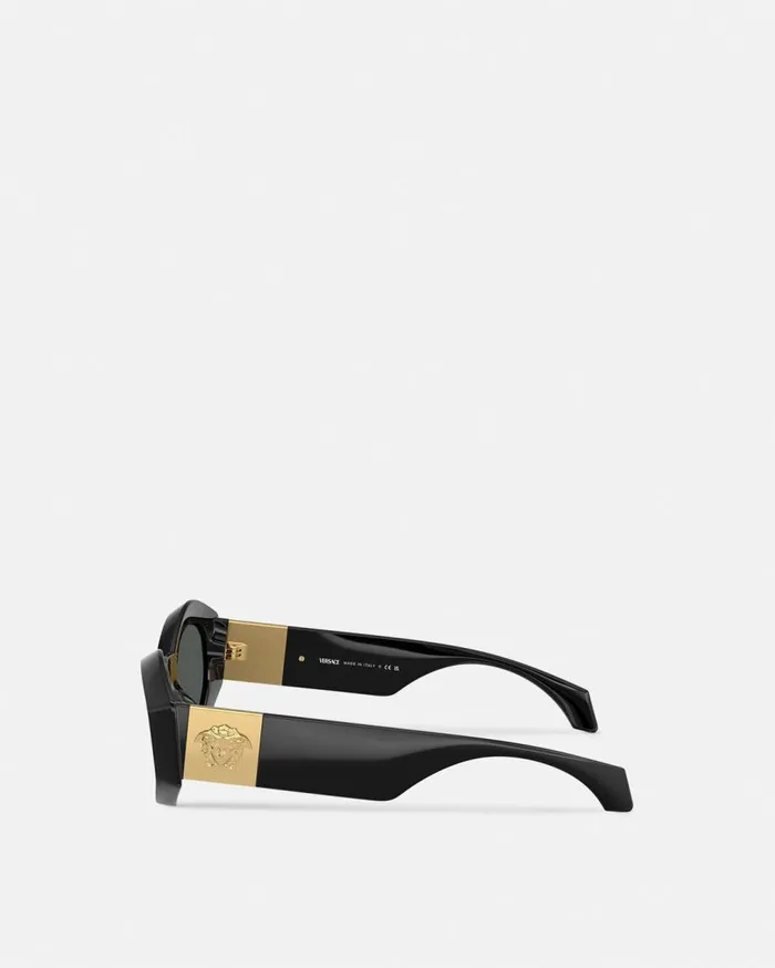Versace Sunglasses Medusa Plaque Irregular Sunglasses Black 8211 Women Versace Sunglasses Medusa Plaque Irregular Sunglasses Black 8211 Women