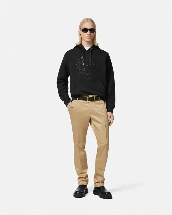 Versace Sweatshirts Embellished Versace Cartouche Hoodie Black 8211 Men Versace Sweatshirts Embellished Versace Cartouche Hoodie Black 8211 Men
