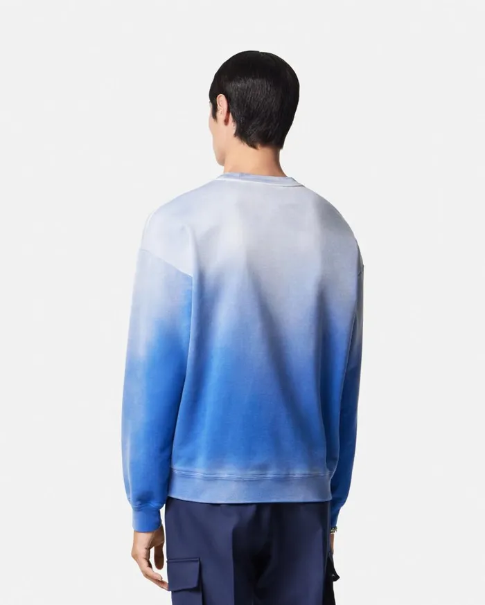 Versace Sweatshirts Medusa Logo Gradient Sweatshirt Light Blue 8211 Men Versace Sweatshirts Medusa Logo Gradient Sweatshirt Light Blue 8211 Men
