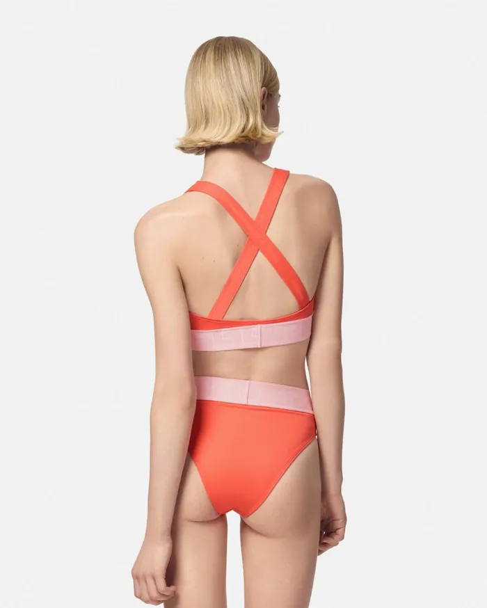 Versace Swimwear Greca Border Bikini Top Coral 8211 Women Versace Swimwear Greca Border Bikini Top Coral 8211 Women
