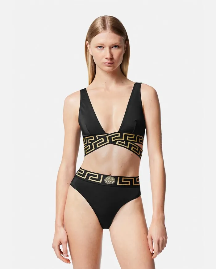 Versace Swimwear Greca Border High Waist Bikini Bottoms Black 8211 Women Versace Swimwear Greca Border High Waist Bikini Bottoms Black 8211 Women