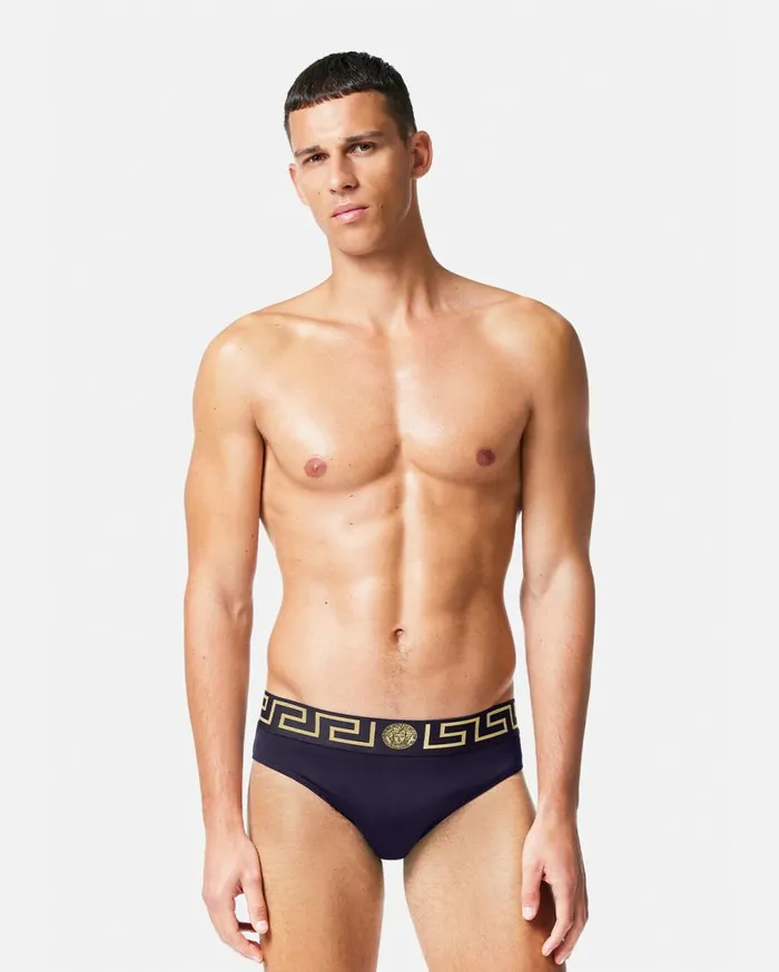 Versace Swimwear Greca Border Swim Briefs Blue 8211 Men Versace Swimwear Greca Border Swim Briefs Blue 8211 Men