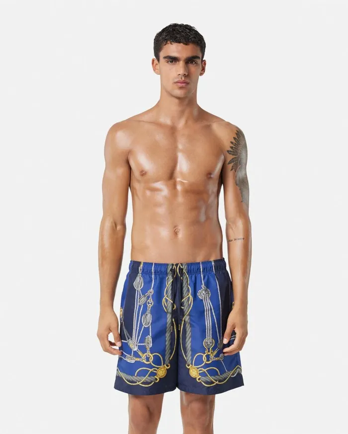 Versace Swimwear Versace Nautical Boardshorts Blueprint 8211 Men Versace Swimwear Versace Nautical Boardshorts Blueprint 8211 Men