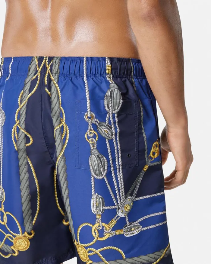 Versace Swimwear Versace Nautical Boardshorts Blueprint 8211 Men Versace Swimwear Versace Nautical Boardshorts Blueprint 8211 Men