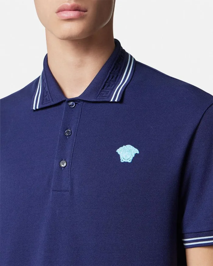 Versace TShirts and Polos Medusa Polo Shirt Blue 8211 Men Versace TShirts and Polos Medusa Polo Shirt Blue 8211 Men