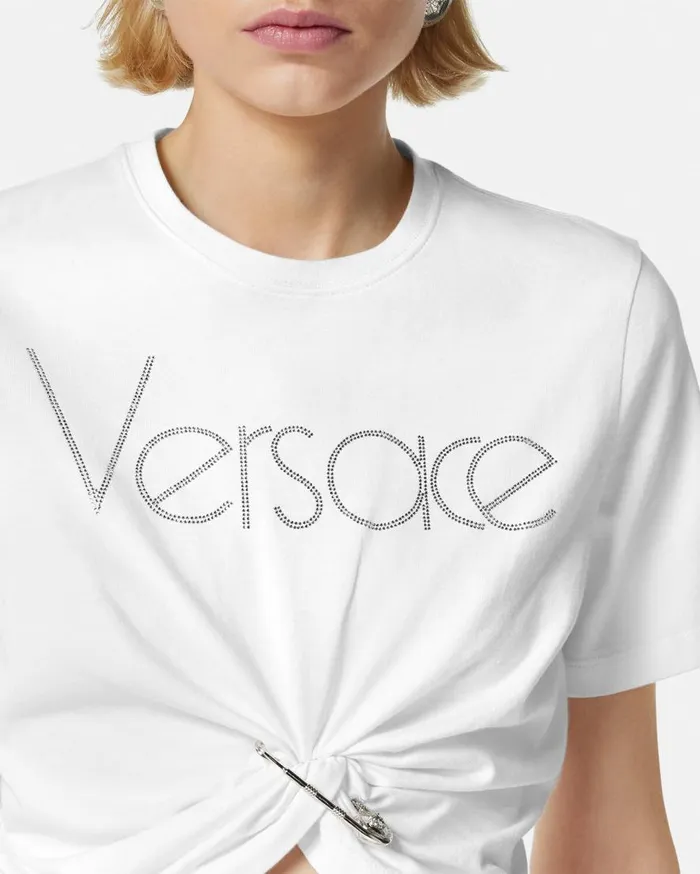 Versace TShirts and Sweatshirts Crystal 1978 ReEdition Logo TShirt White 8211 Women Versace TShirts and Sweatshirts Crystal 1978 ReEdition Logo TShirt White 8211 Women