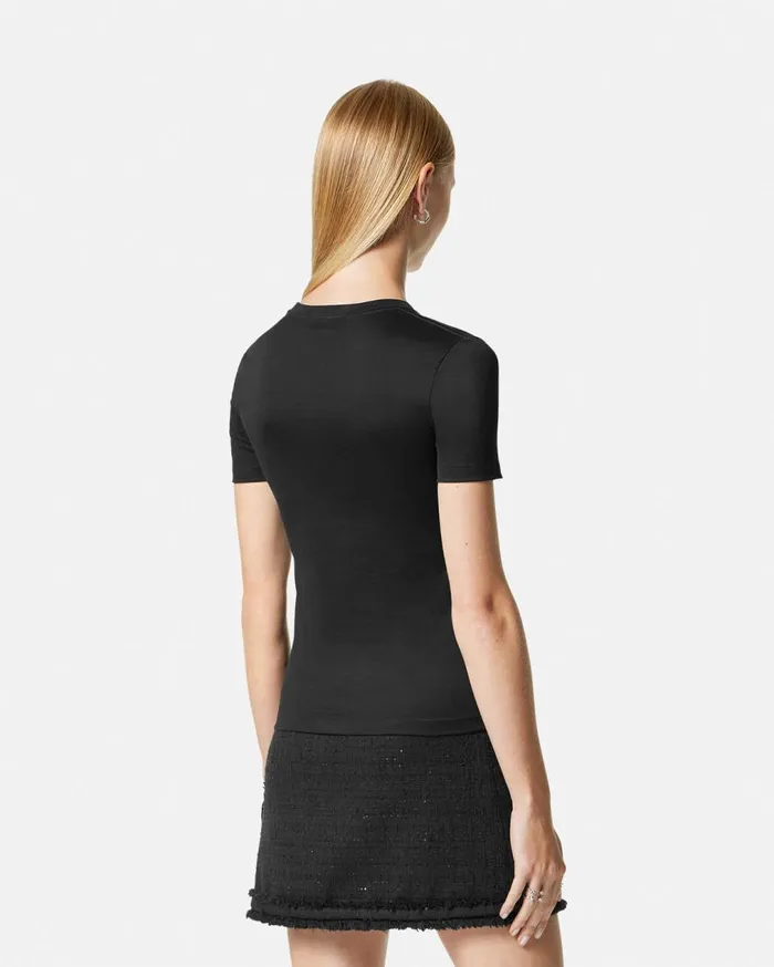 Versace TShirts and Sweatshirts Crystal Logo TShirt Black 8211 Women Versace TShirts and Sweatshirts Crystal Logo TShirt Black 8211 Women