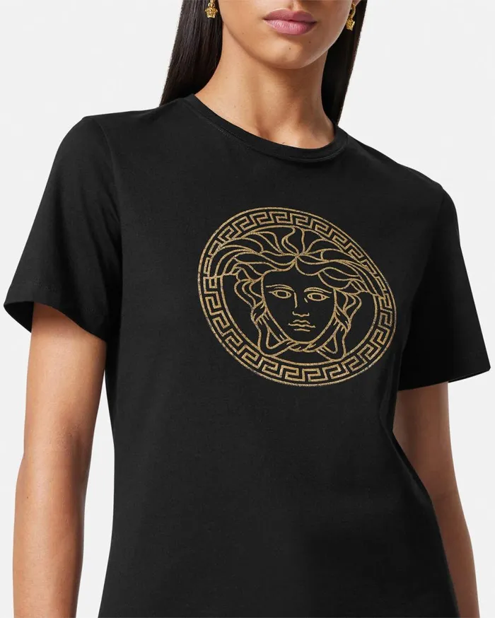 Versace TShirts and Sweatshirts Medusa TShirt Blackgold 8211 Women Versace TShirts and Sweatshirts Medusa TShirt Blackgold 8211 Women