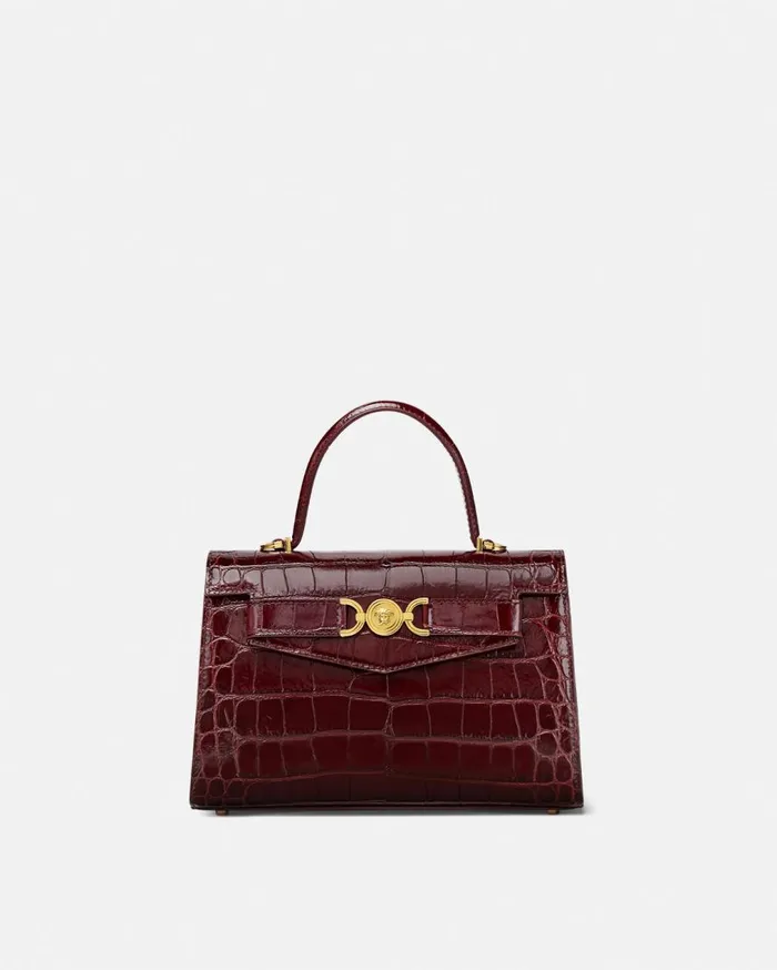 Versace Top Handle CrocEffect Medusa 03995 Handbag Burgundy 8211 Women