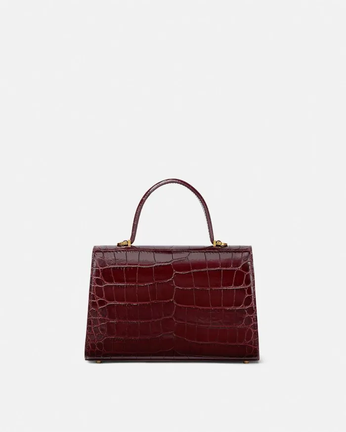 Versace Top Handle CrocEffect Medusa 03995 Handbag Burgundy 8211 Women Versace Top Handle CrocEffect Medusa 03995 Handbag Burgundy 8211 Women