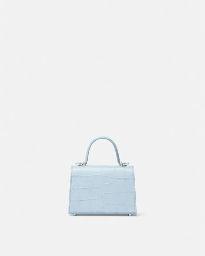 Versace Top Handle CrocEffect Medusa 03995 Mini Bag Light Blue 8211 Women Versace Top Handle CrocEffect Medusa 03995 Mini Bag Light Blue 8211 Women