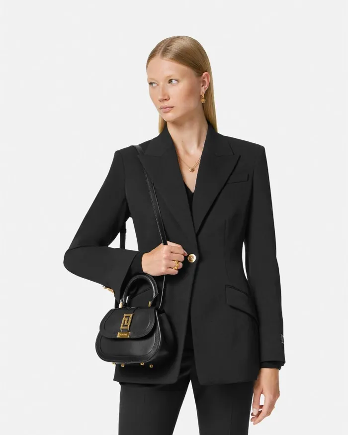 Versace Top Handle Greca Goddess Mini Bag Blackgold 8211 Women Versace Top Handle Greca Goddess Mini Bag Blackgold 8211 Women