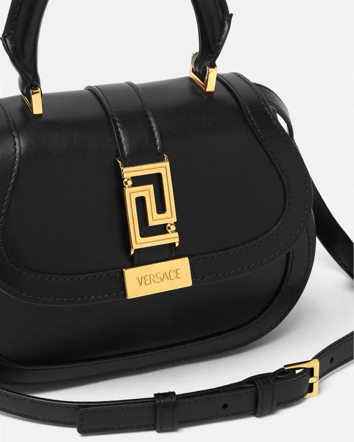 Versace Top Handle Greca Goddess Mini Bag Blackgold 8211 Women Versace Top Handle Greca Goddess Mini Bag Blackgold 8211 Women