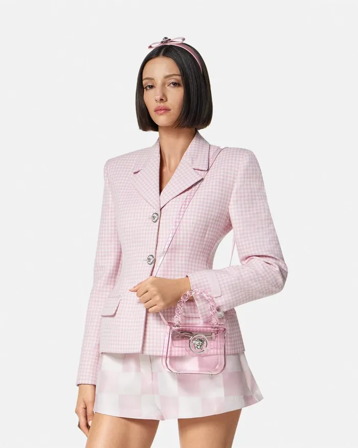Versace Top Handle La Medusa Transparent Mini Bag Light Pink 8211 Women Versace Top Handle La Medusa Transparent Mini Bag Light Pink 8211 Women