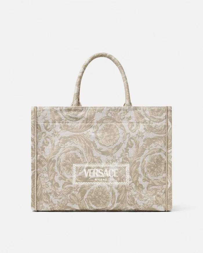 Versace Totes Barocco Athena Medium Tote Bag Beigeprint 8211 WomenMen