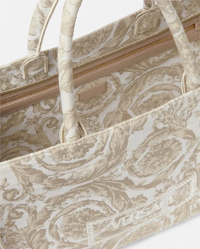 Versace Totes Barocco Athena Medium Tote Bag Beigeprint 8211 WomenMen Versace Totes Barocco Athena Medium Tote Bag Beigeprint 8211 WomenMen
