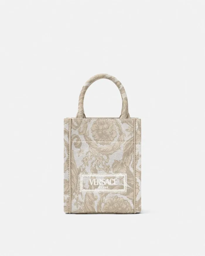 Versace Totes Barocco Athena Mini Tote Bag Beigeprint 8211 WomenMen