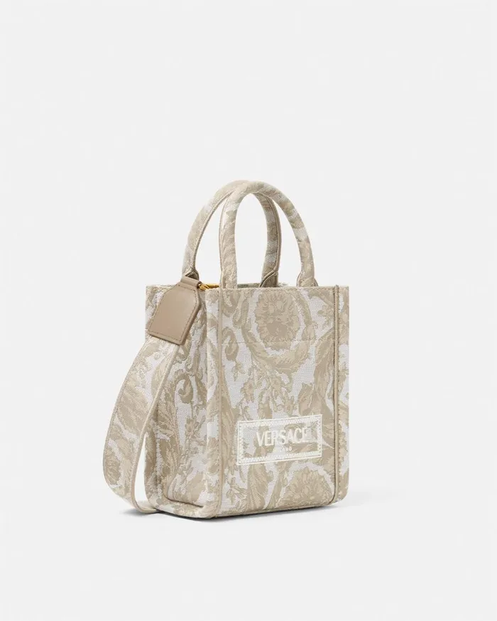 Versace Totes Barocco Athena Mini Tote Bag Beigeprint 8211 WomenMen Versace Totes Barocco Athena Mini Tote Bag Beigeprint 8211 WomenMen