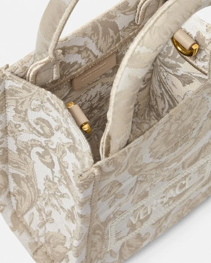 Versace Totes Barocco Athena Mini Tote Bag Beigeprint 8211 WomenMen Versace Totes Barocco Athena Mini Tote Bag Beigeprint 8211 WomenMen