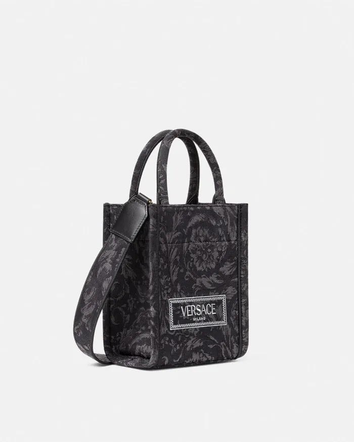 Versace Totes Barocco Athena Mini Tote Bag Blackprint 8211 WomenMen Versace Totes Barocco Athena Mini Tote Bag Blackprint 8211 WomenMen