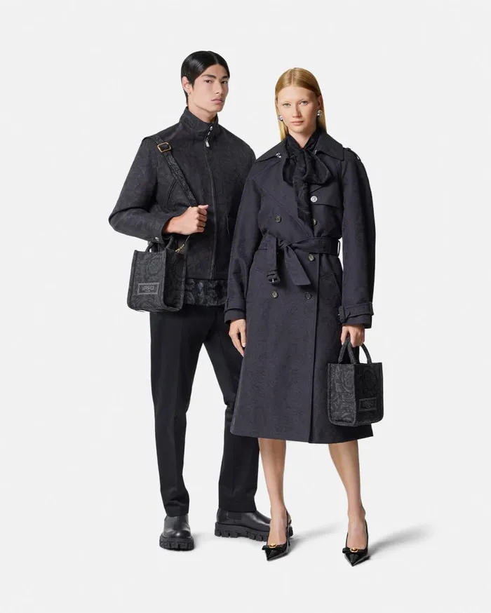 Versace Totes Barocco Athena Mini Tote Bag Blackprint 8211 WomenMen Versace Totes Barocco Athena Mini Tote Bag Blackprint 8211 WomenMen