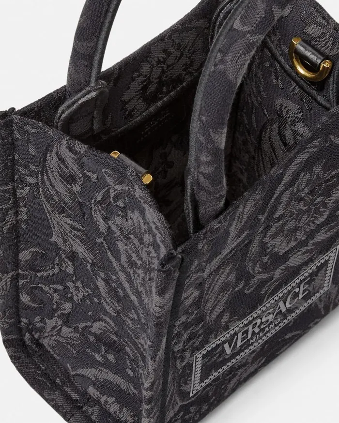 Versace Totes Barocco Athena Mini Tote Bag Blackprint 8211 WomenMen Versace Totes Barocco Athena Mini Tote Bag Blackprint 8211 WomenMen