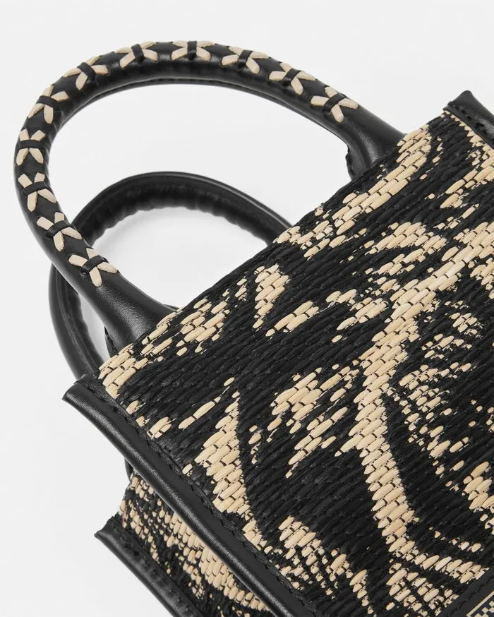 Versace Totes Barocco Athena Raffia Mini Bag Blackprint 8211 MenWomen Versace Totes Barocco Athena Raffia Mini Bag Blackprint 8211 MenWomen