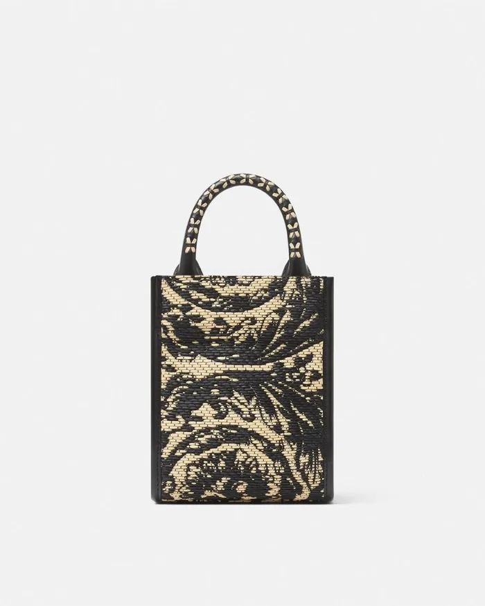 Versace Totes Barocco Athena Raffia Mini Bag Blackprint 8211 MenWomen Versace Totes Barocco Athena Raffia Mini Bag Blackprint 8211 MenWomen