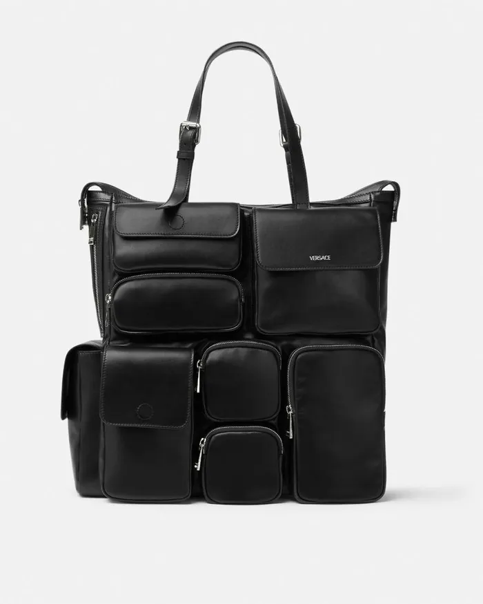 Versace Totes Cargo Large Tote Bag Blacksilver 8211 Men