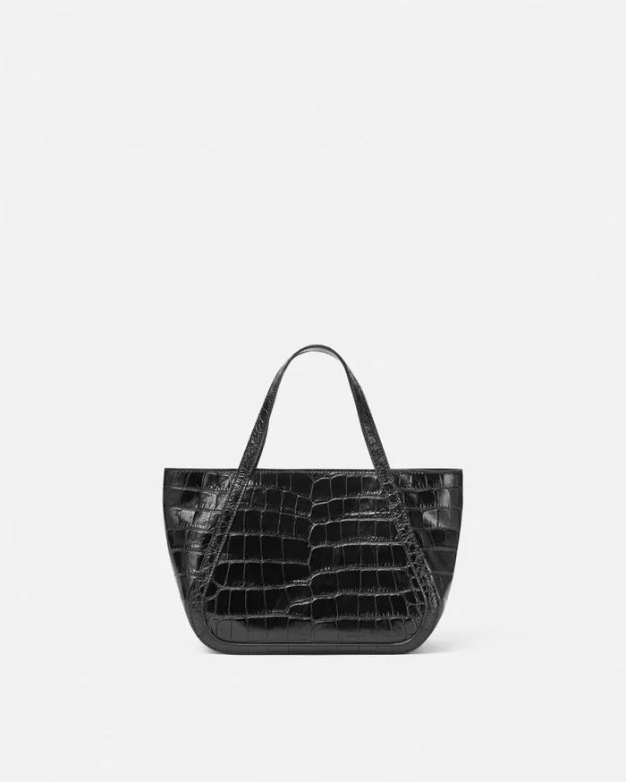 Versace Totes CrocEffect Greca Goddess Tote Bag Blackgold 8211 Women Versace Totes CrocEffect Greca Goddess Tote Bag Blackgold 8211 Women