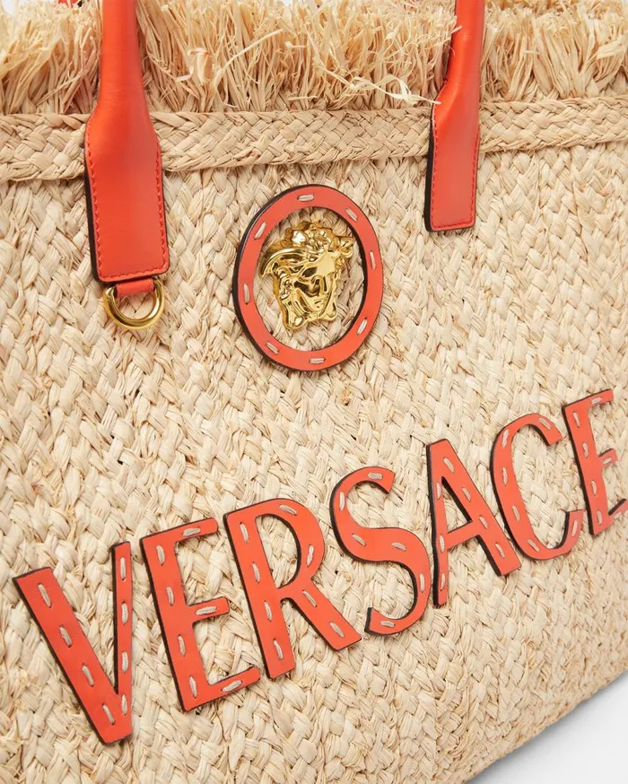 Versace Totes La Medusa Raffia Tote Bag Beige 8211 Women Versace Totes La Medusa Raffia Tote Bag Beige 8211 Women