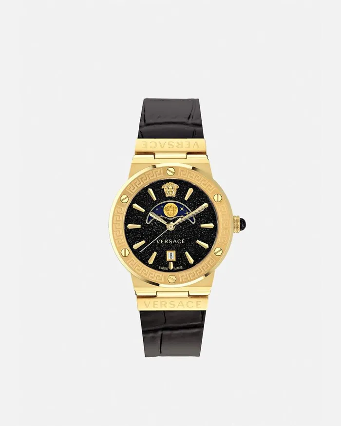 Versace Watches Greca Logo Moonphase Watch Blackgold 8211 Women