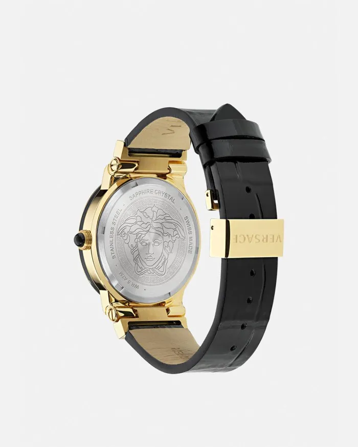 Versace Watches Greca Logo Moonphase Watch Blackgold 8211 Women Versace Watches Greca Logo Moonphase Watch Blackgold 8211 Women