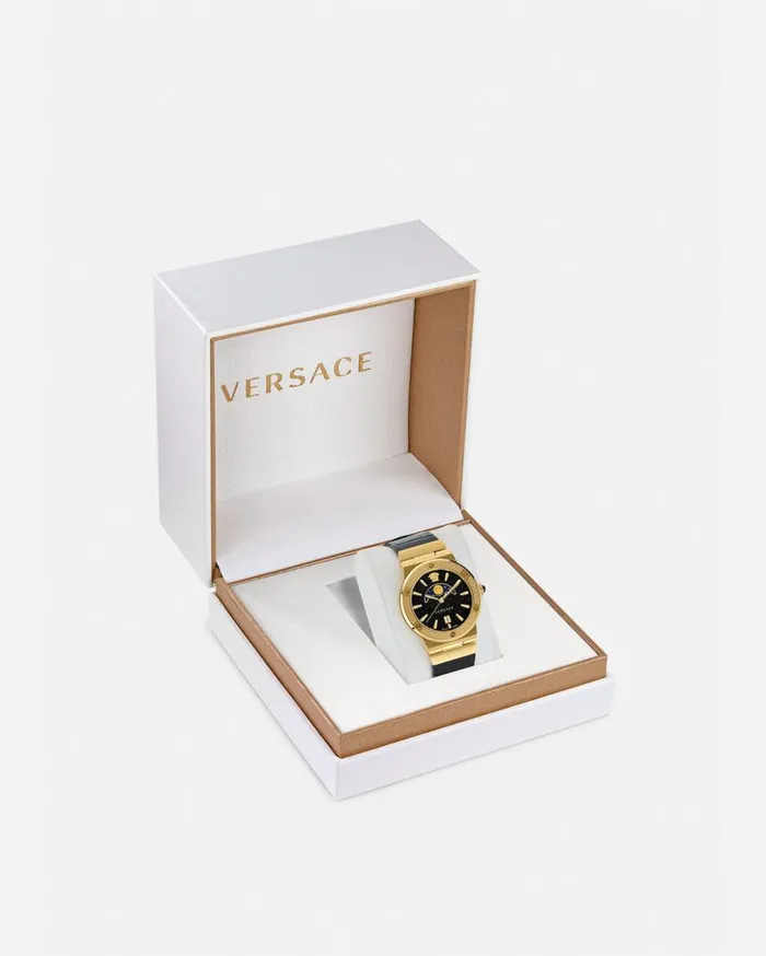 Versace Watches Greca Logo Moonphase Watch Blackgold 8211 Women Versace Watches Greca Logo Moonphase Watch Blackgold 8211 Women