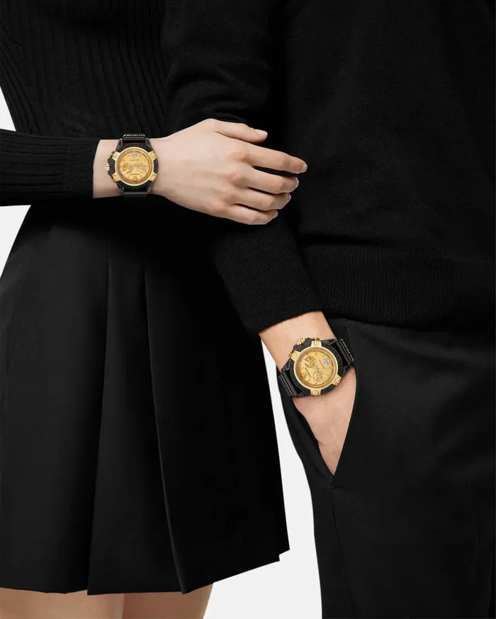 Versace Watches Icon Active Diamond Watch Blackgold 8211 WomenMen Versace Watches Icon Active Diamond Watch Blackgold 8211 WomenMen