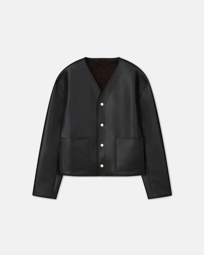 Vico Bonded Shearling Jacket Black Brown WomenMen Nanushka Outerwear
