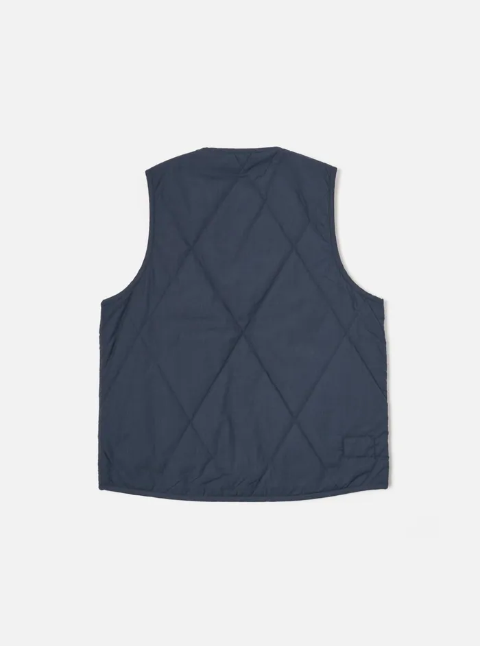Waistcoats and Gilets Men Universal Works Universal Works Reversible Military Liner Gilet In NavyOrange Recycled Polytech