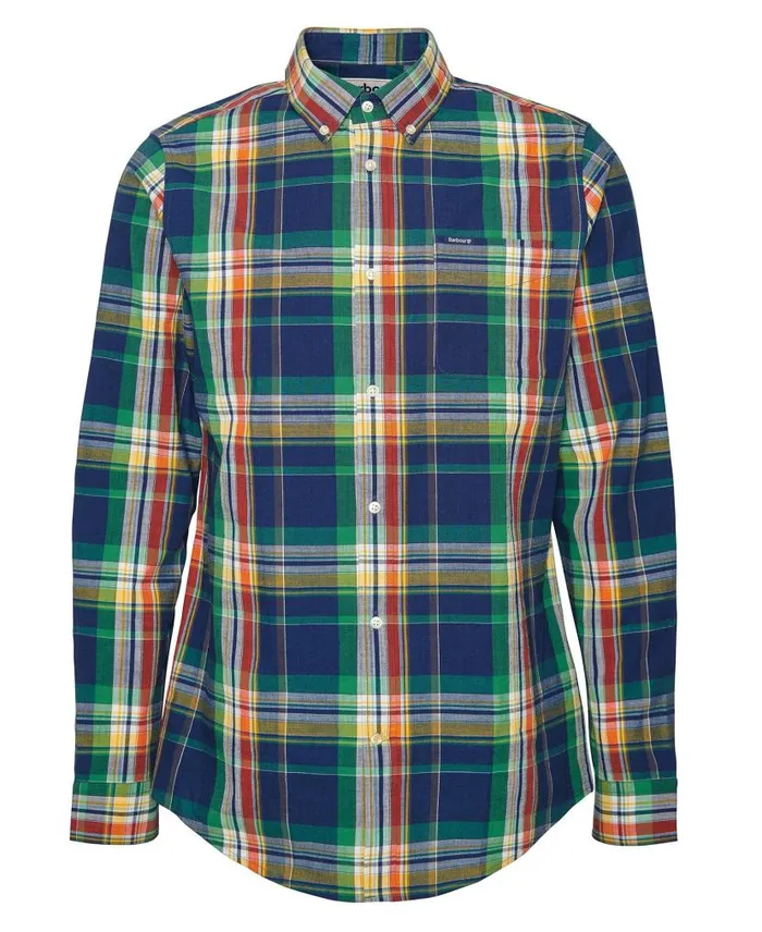 Warwick Tailored LongSleeved Shirt Indigo Men Barbour Shirts