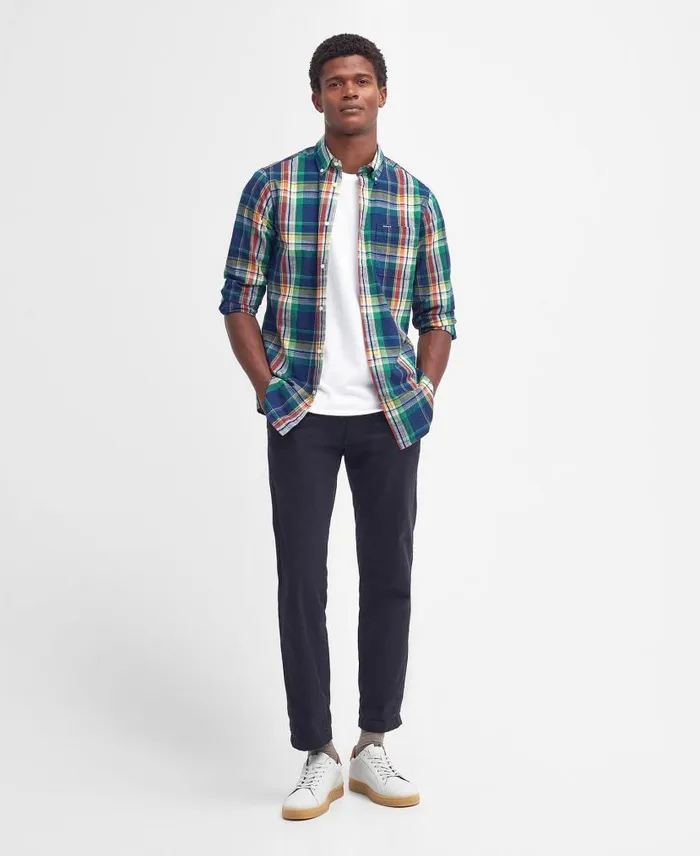Warwick Tailored LongSleeved Shirt Indigo Men Barbour Shirts