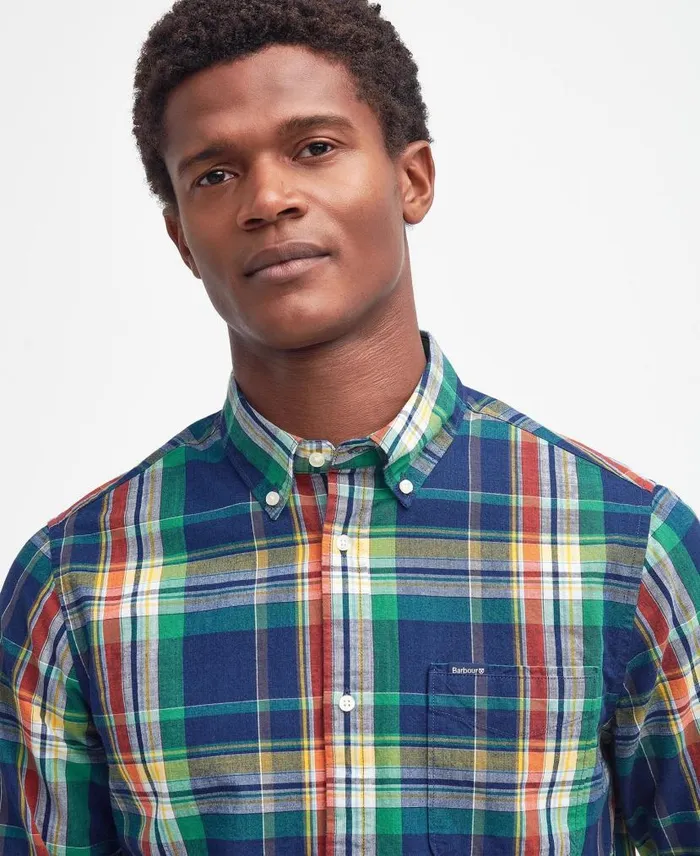 Warwick Tailored LongSleeved Shirt Indigo Men Barbour Shirts
