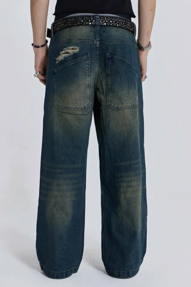Washed Blue Busted Colossus Jeans Blue WomenMen Jaded London Colossus Jeans Washed Blue Busted Colossus Jeans Blue WomenMen Jaded London Colossus Jeans
